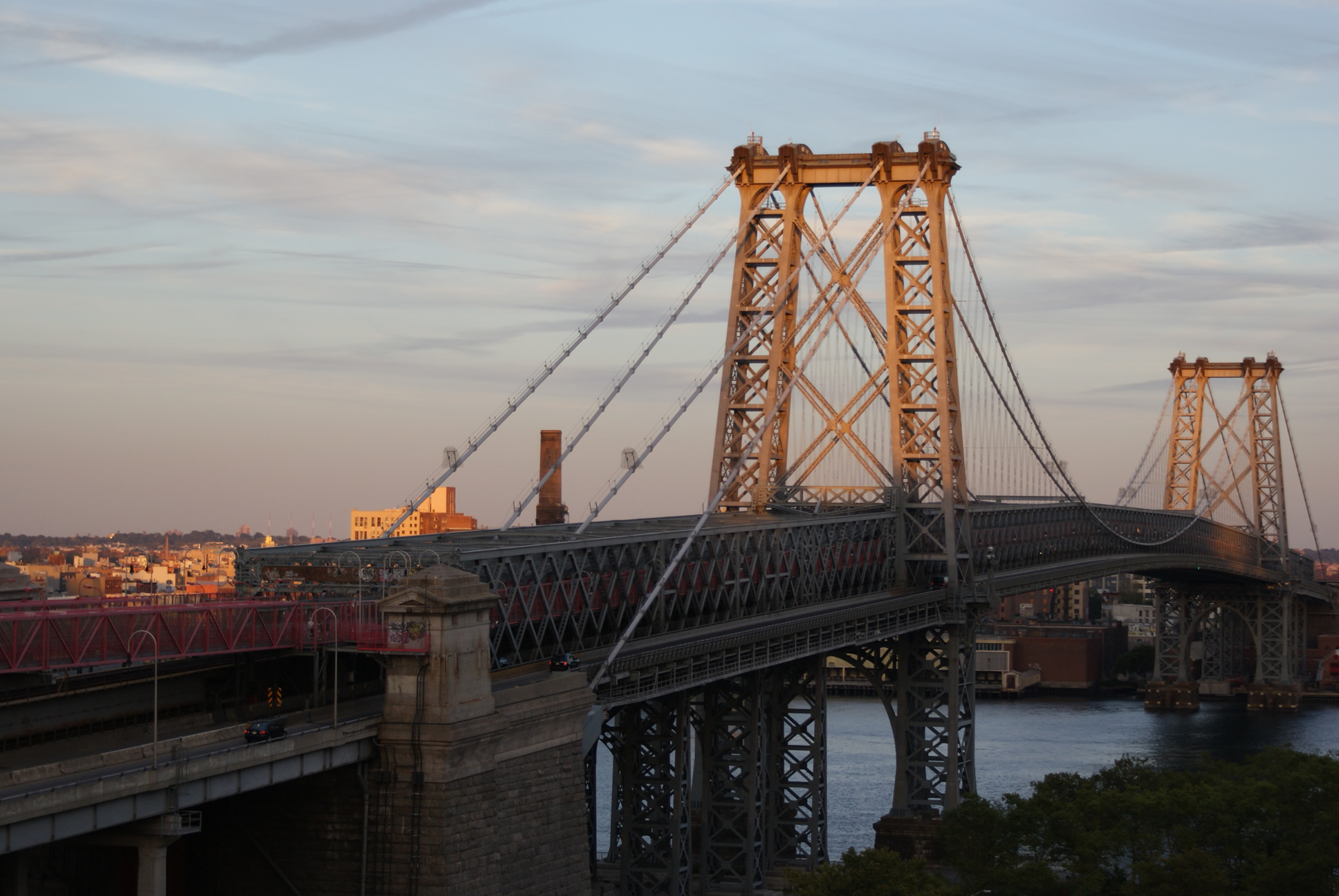 Williamsburg Bridge from rooftop, 550 Grand Street