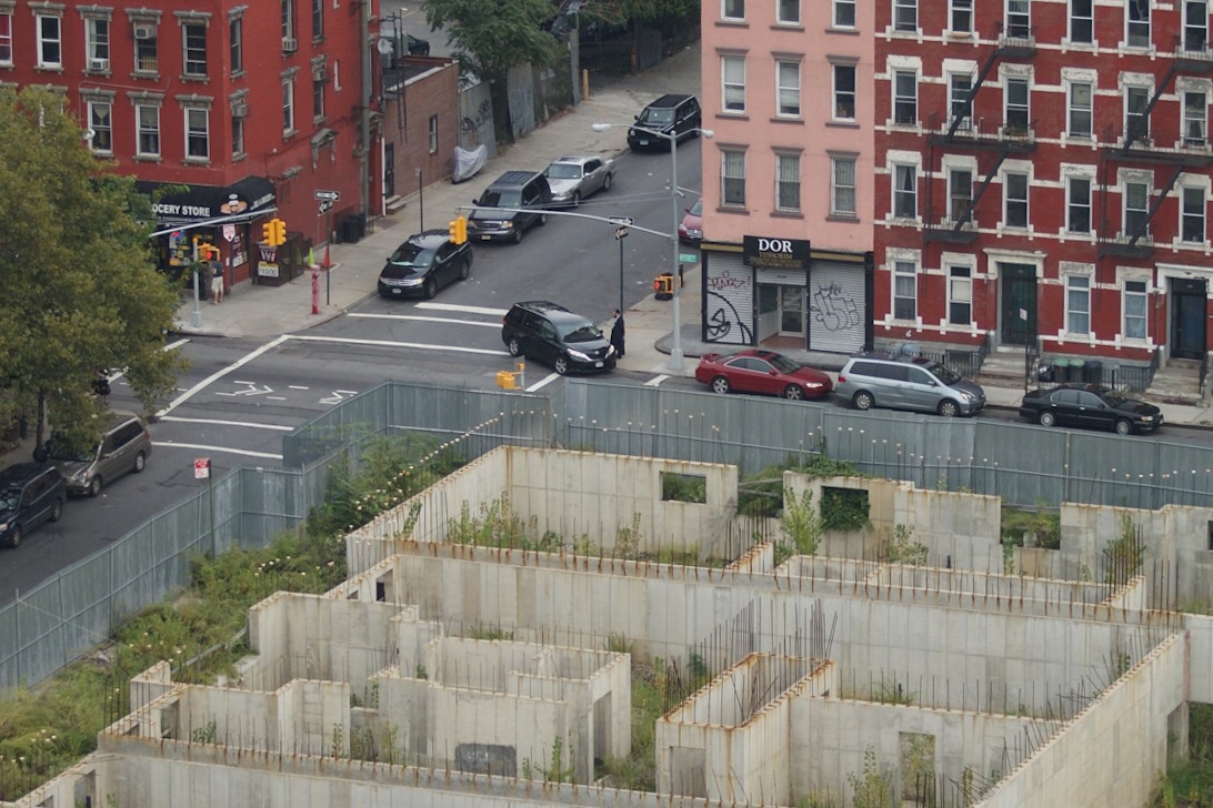 Unfinished Development, 421 Kent Avenue from rooftop, 440 Kent Avenue