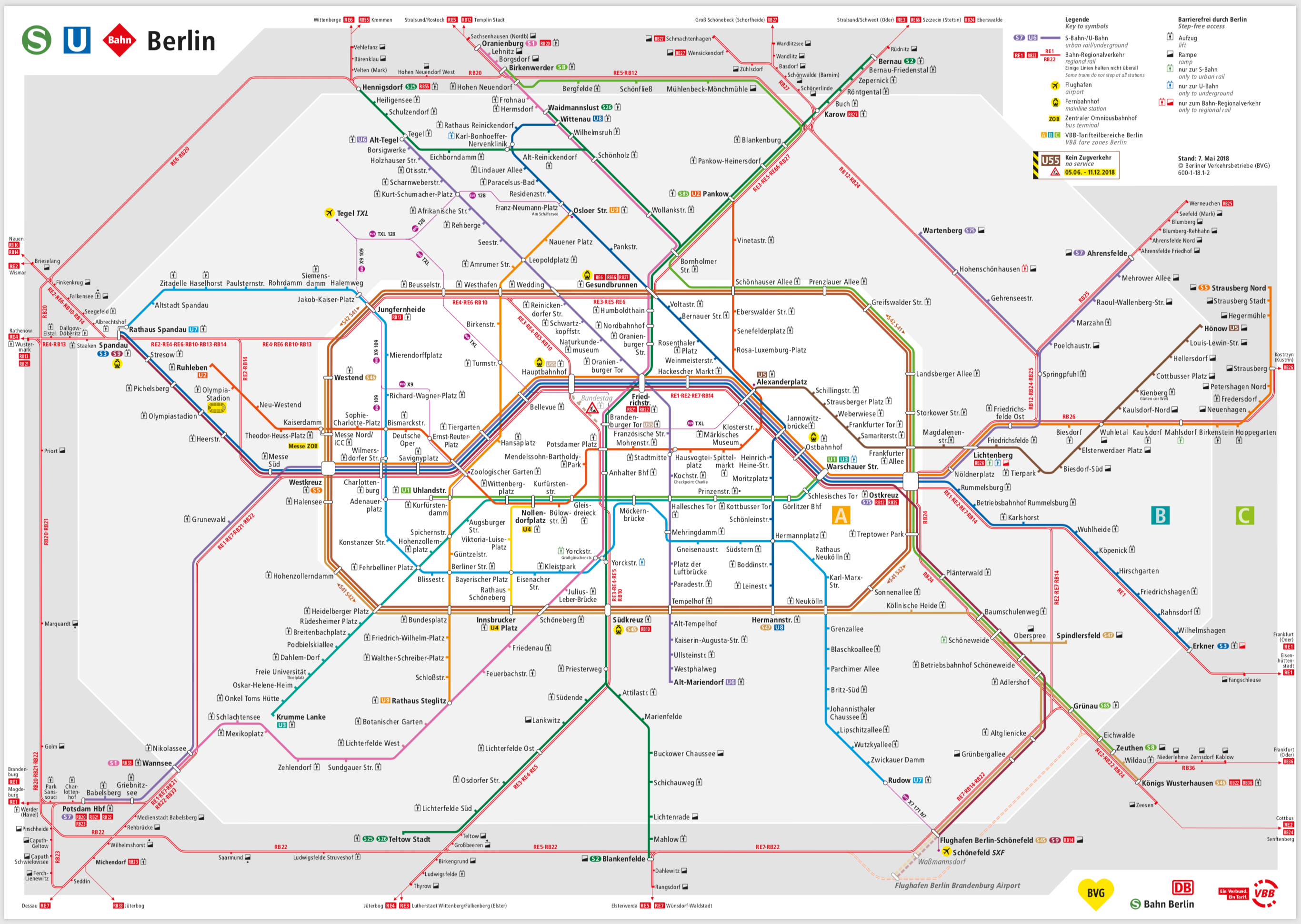 Berlin S Two Transit Agencies Appear On A Single Subway Map Stewart Mader