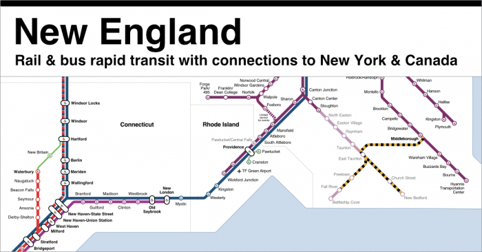 New England Transit Map, by Stewart Mader